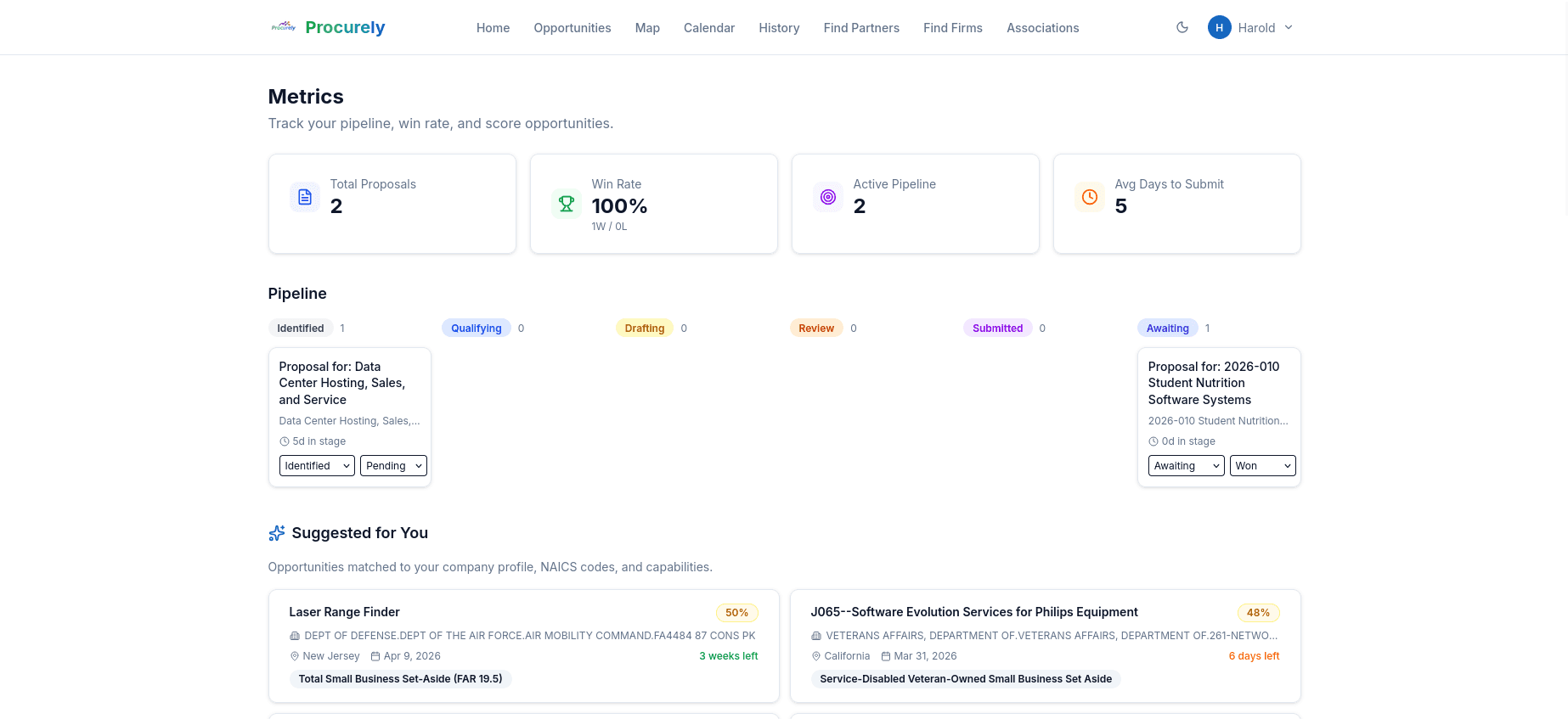 Pipeline management with metrics and Kanban board